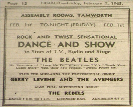 Advert in the Tamworth Herald, February 1st 1963.
