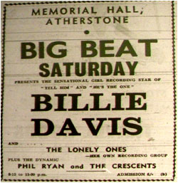 08/06/63 : Sensational Girl Recording Star – Billie Davis at Atherstone Memorial Hall