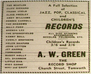 Greens Records, Church Street, Tamworth
