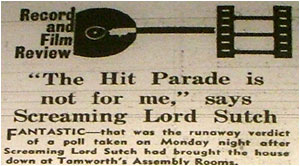 28/10/63 : Screaming Lord Sutch and the Savages at the Assembly Rooms