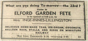 23/05/64 - Elford Garden Fete - Opened by Mrs. Inge-Innes Lillington