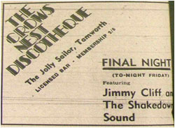Crows Nest Discotheque – Final Night Jimmy Cliff and Shakedown Sound