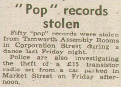 Tamworth Herald – 05/12/69 - Pop Records Stolen