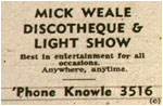 Mick Weale Disco Advert