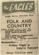 25/01/76 - Folk and Country , Roger Brookes and Bob Devereaux, The Eagles