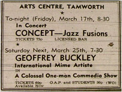 Concept March 17th 1978 Tamworth Arts Centre