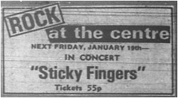 19/01/79 - Sticky Fingers, Tamworth Arts Centre