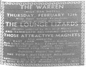 Tamworth Herald – 06/02/81 - The Lounge Lizards, Those Attractive Magnets, The Warren