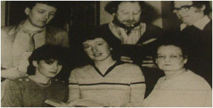 Caption: Poems for the people…pictured from left (standing) are Jed Moore, Harold Rhead, David Dawes and (sitting) Rebecca Fortune, Sue Brookes and Maureen Paisley.