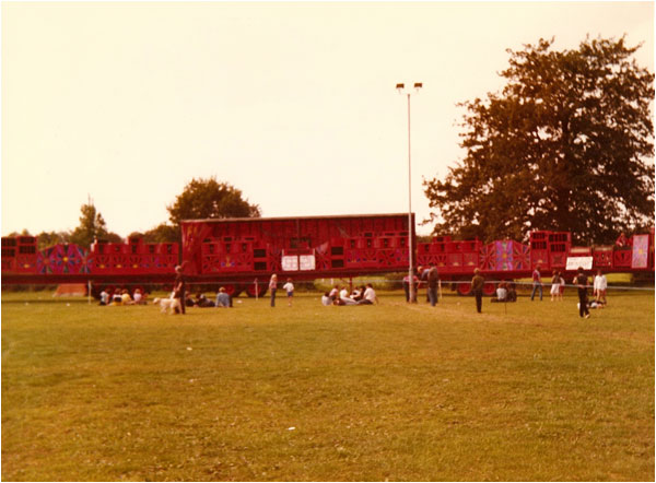 Pics of the disco that took me 20 years to build after the first lot was stolen. It was at Tamworth, Wiggington Park. The Mayor of Tamworth, Mr Smith wrote to the Guinness Book of Records on our behalf to ask them to come and take a look but they refused. We filled five 60 foot articulated lorries that day and it took five hours to wire it up. We also had 6,000 doing the rowing boat song which I think would have been a record. 