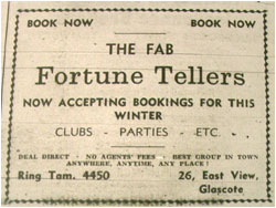 The Fortune Tellers advert – "The Best Group in Town"