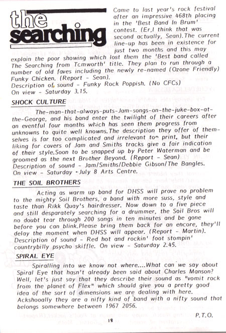 Tamworth Rock Festival : 1989 : Programme 